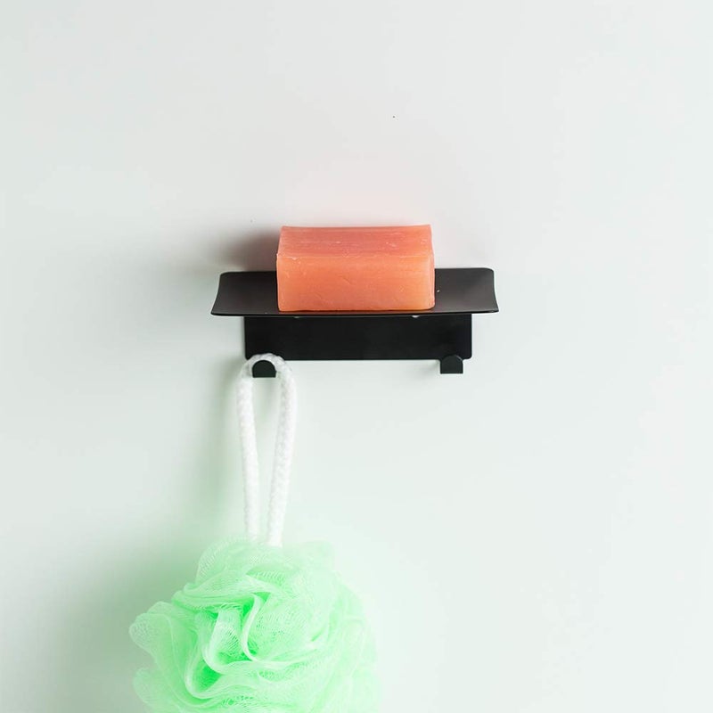 YISMAN Soap Holder, Wall Mounted Shower Dish, Scouring pad Holder for Kitchen or Bathroom,Black - Image 3
